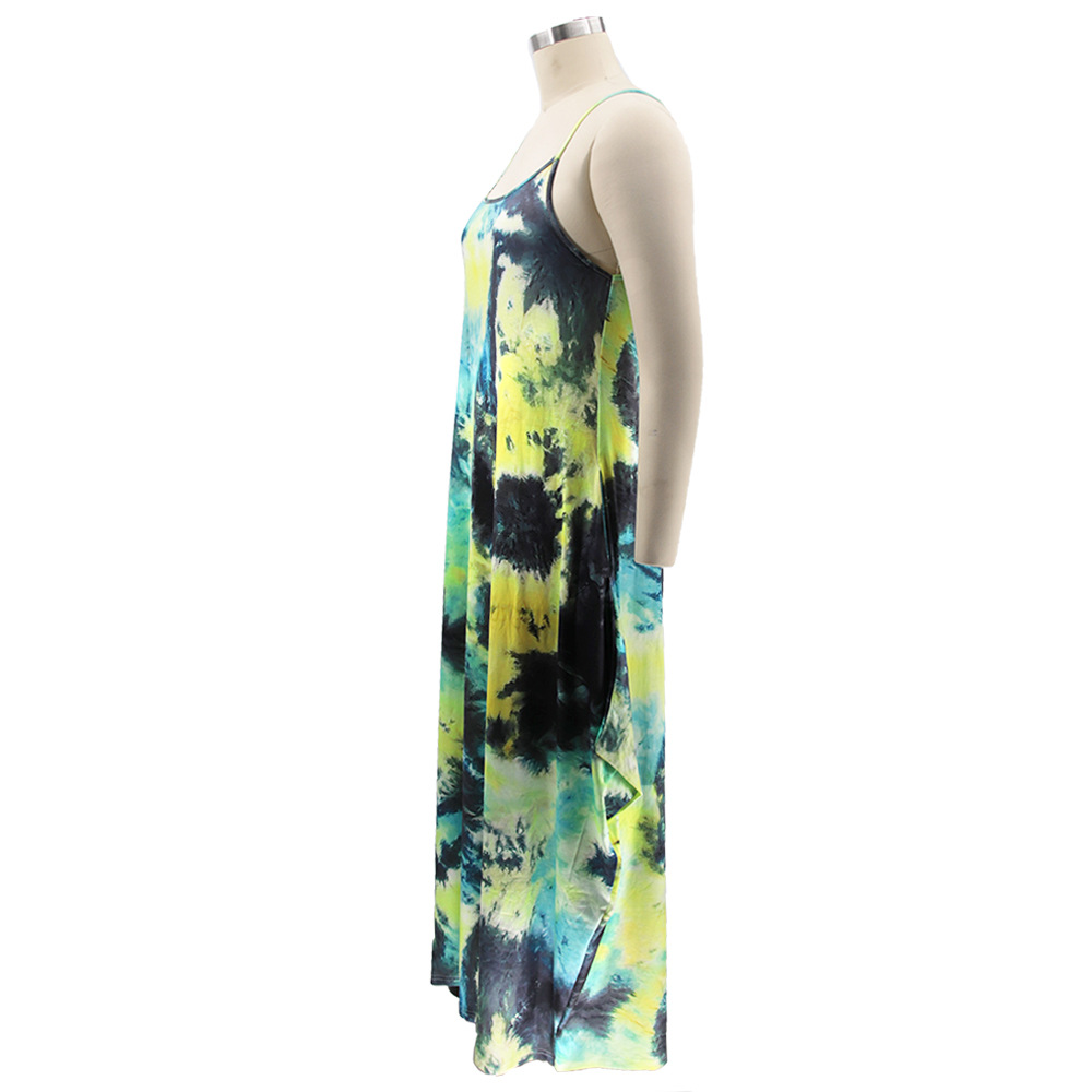 Plus Size Tie Dye Wholesale Maxi Dress