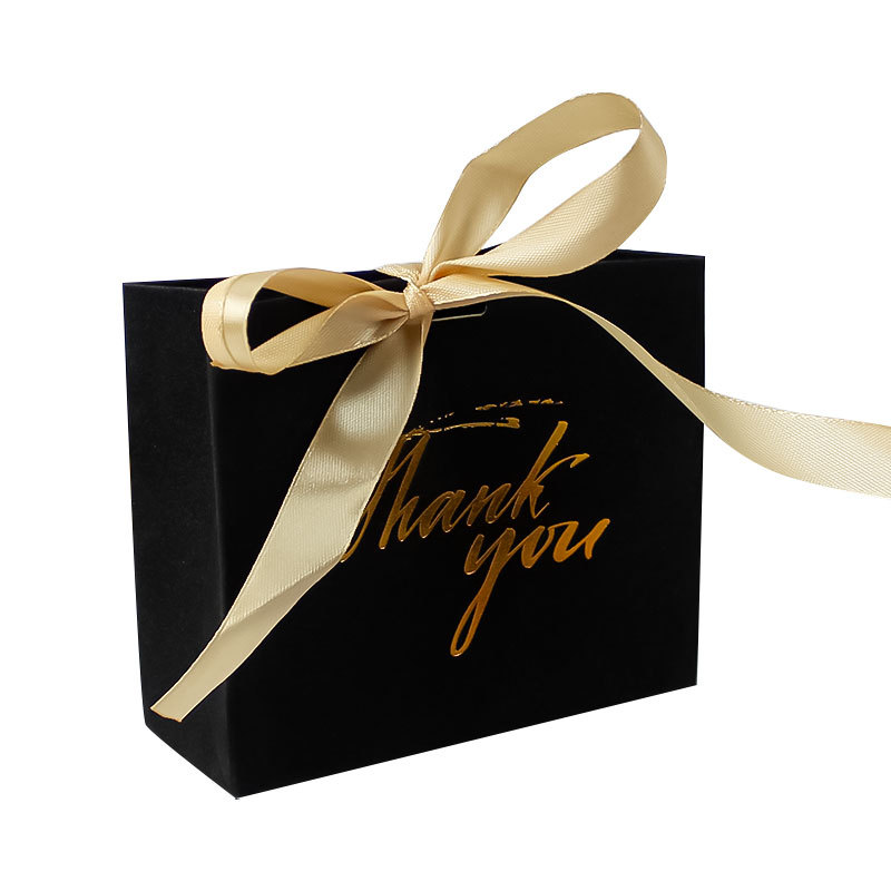 Factory direct sales high-end English letter thankyou hot stamping packaging bag gift bag 11.5*4.5*10 5