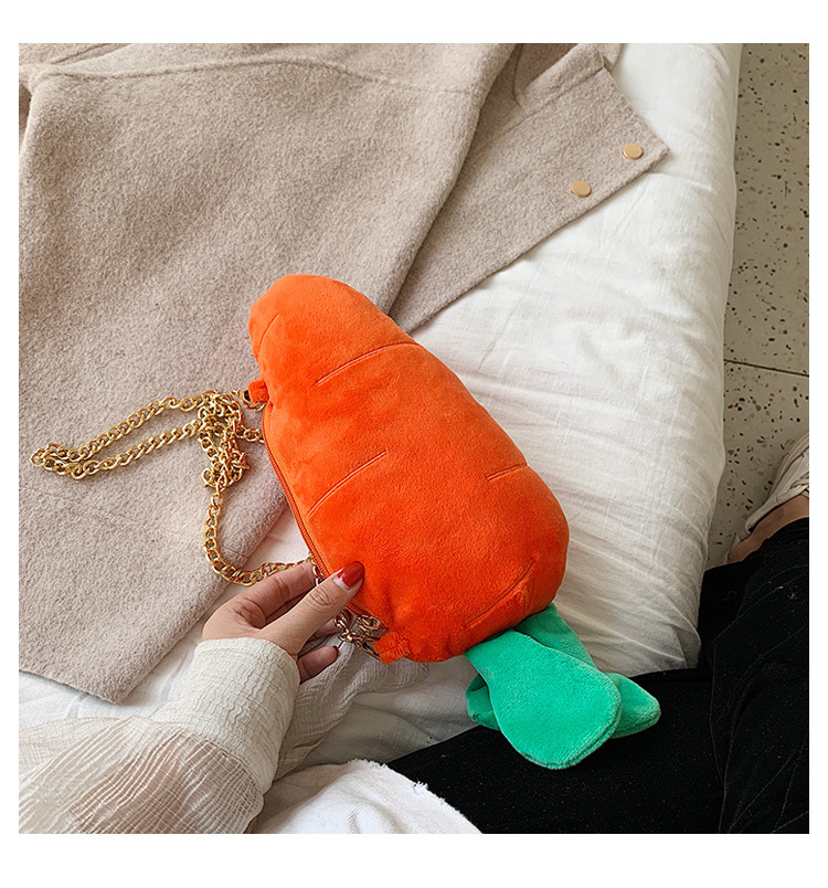 Cute Carrot Shoulder Messenger Plush Bag Wholesale Nihaojewelry display picture 34