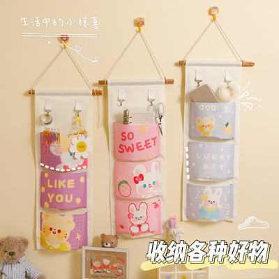 Fabric art Hanging bag originality dormitory Wall Mount Storage bag After the door cabinet Hanging Wall Stands