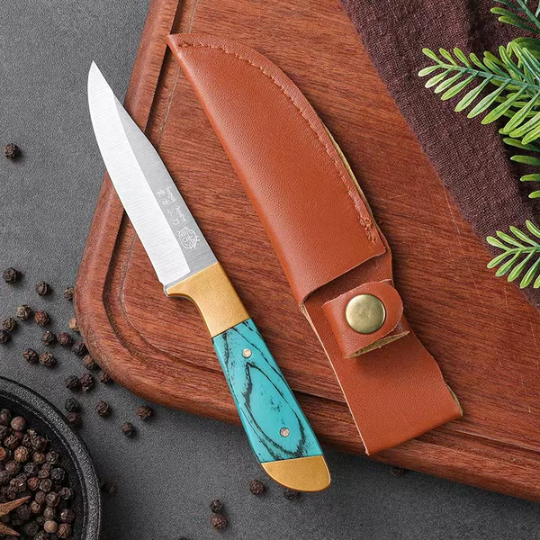 Green-Mongolian Knife [with knife set]