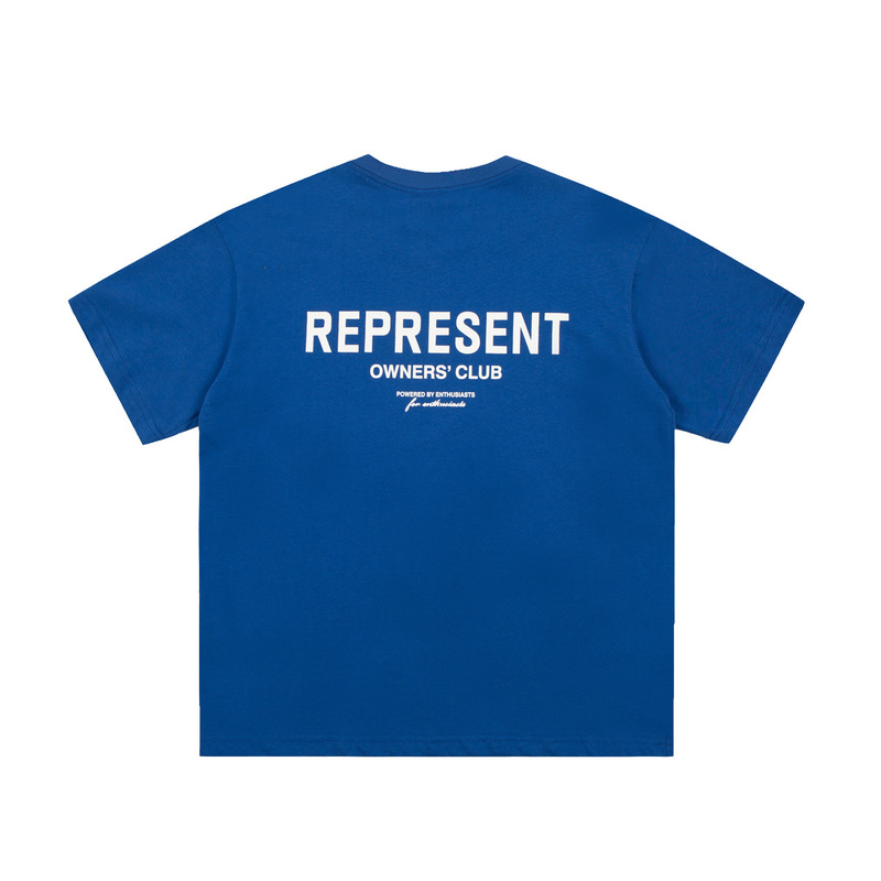 Represent Classic Small Label Logo Back Letter Print Versatile Simple Street Fashion T-Shirt Four-Color Tee Men's Summer Represent Classic Small Label Logo Back Letter Print Versatile Simple Street Fashion T-Shirt Four-Color Tee Men's Summer