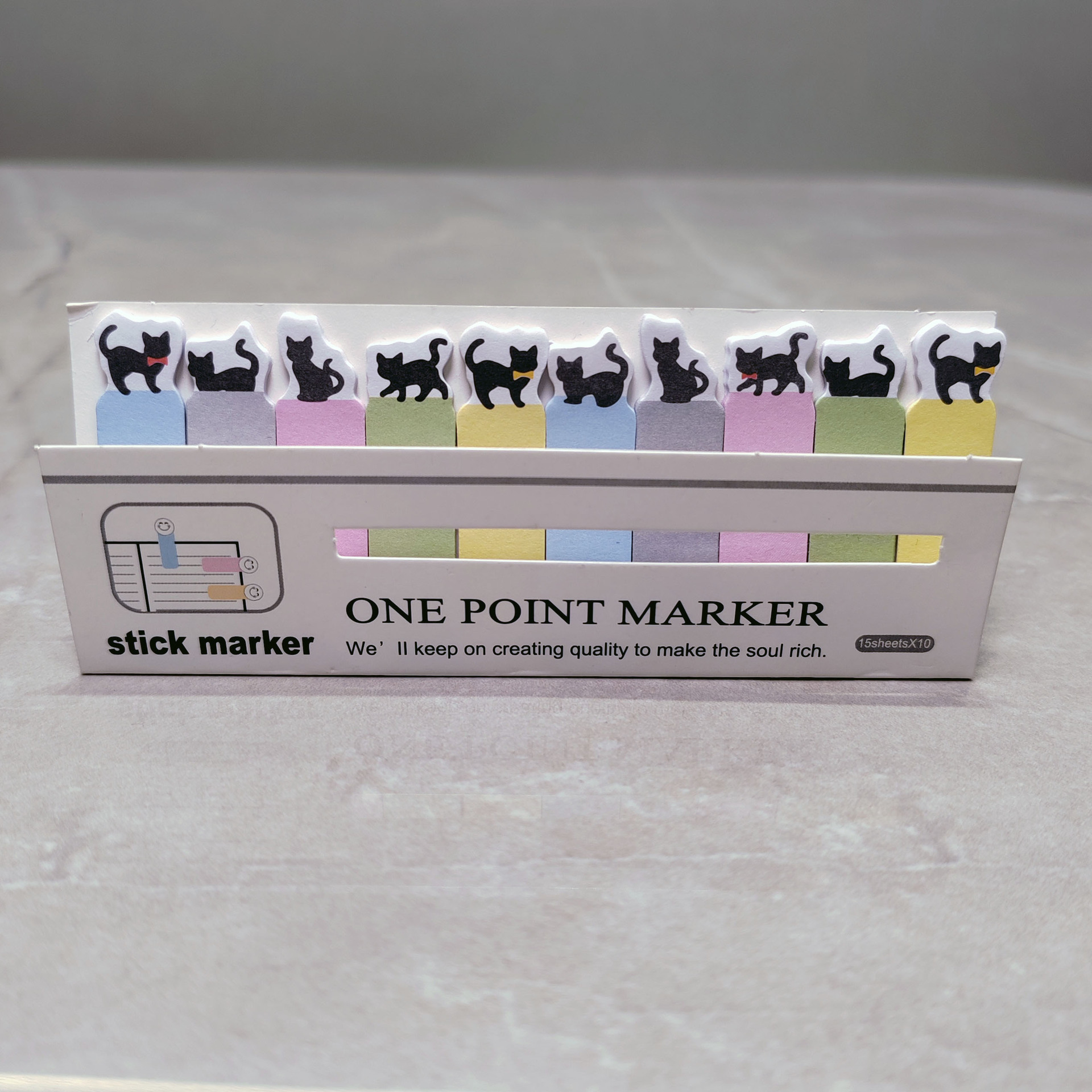 Asiento de fila mini flor gato nota adhesiva lindo gato negro de dibujos animados nota adhesiva creativa de forma especial tira de nota fresca Etiqueta de índice