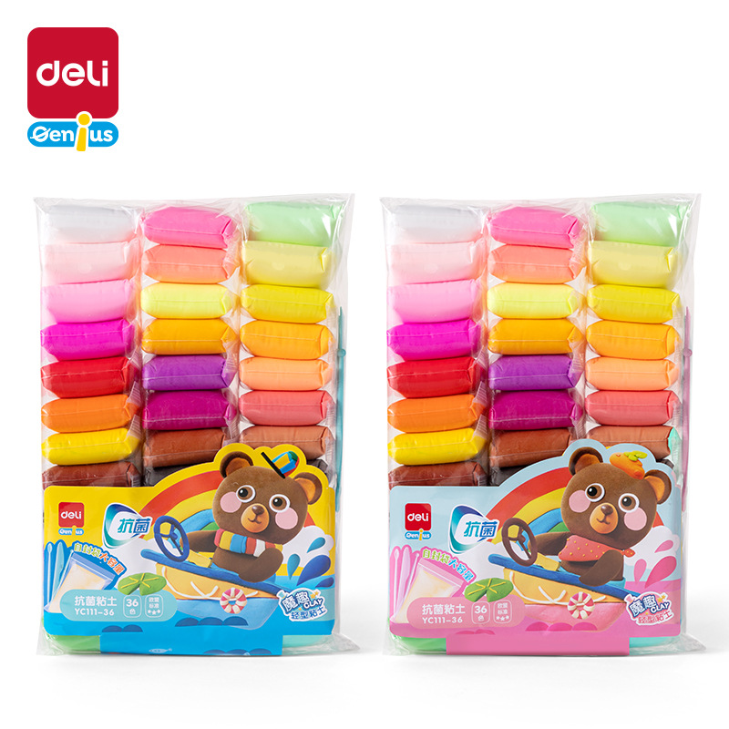 Deli YC111-12 Sellado Clay Estudiante Clay de color antibacteriano Clay de plástico ultraligero de color de bricolaje hecho a mano