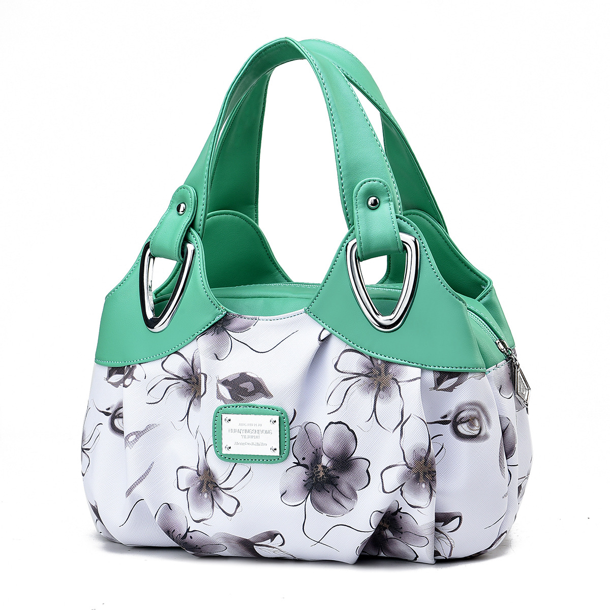 Femmes Grande Faux Cuir Fleur Élégant Fil À Coudre Forme De Boulette Fermeture Éclair Sac En Forme De Nuage display picture 3