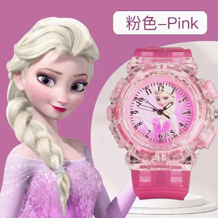 艾莎公主儿童手表电子发光卡通幼儿园38岁女童冰雪奇缘女孩玩具