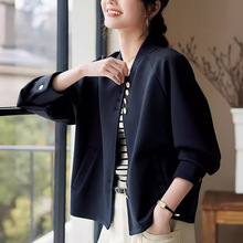 外贸时尚插肩袖棒球服外套女式春季休闲简约气质百搭短款夹克上衣