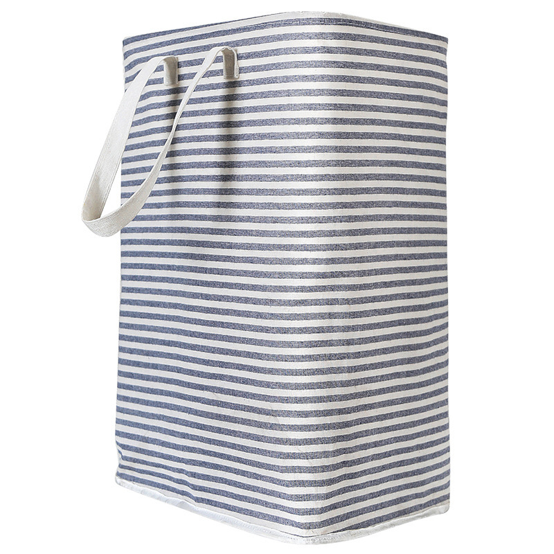 Cesta de lavandería de tela hogar plegable de almacenamiento de ropa cesta de lavandería de tela a rayas