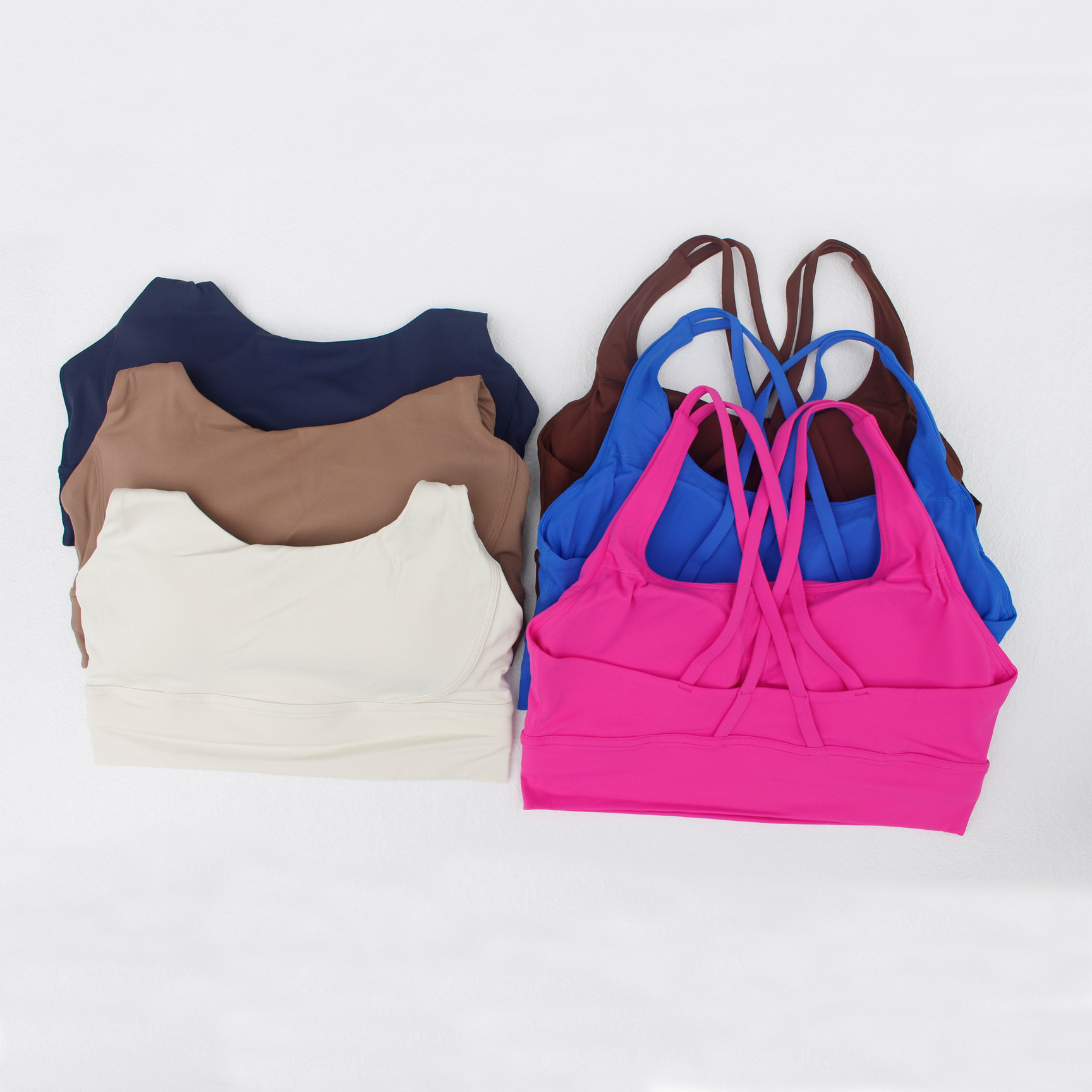 Nylon, Spandex Fabric Type Short Top Length Sports Solid Color Nylon Spandex Strap Active Tops Halter Crisscross Tank