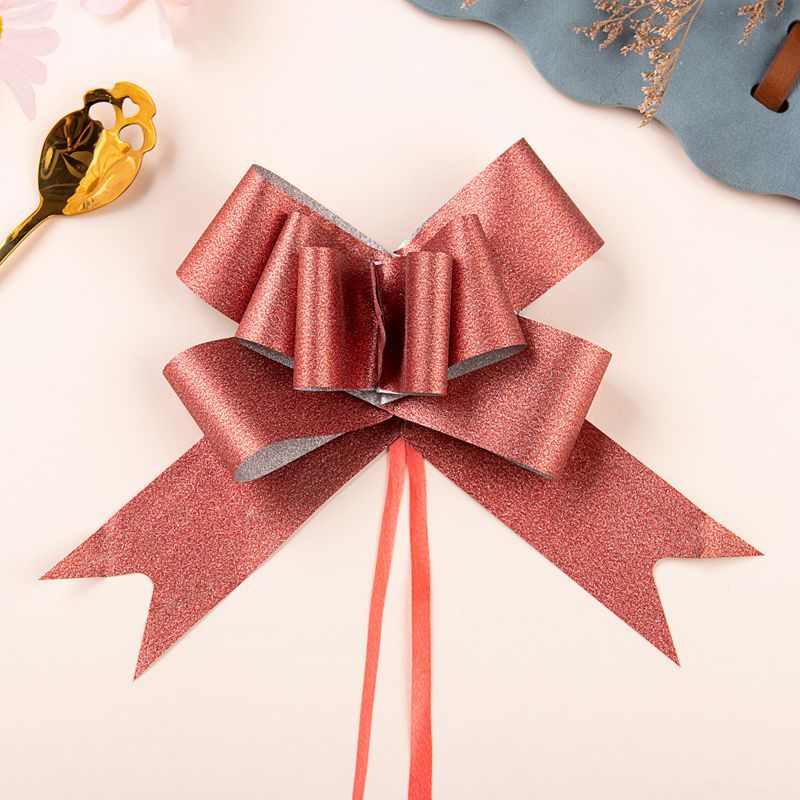 Comercio exterior transfronterizo 50 brillo brillante arco de cristal flor tirada a mano regalo de Navidad flor embalaje cinta tirar flor