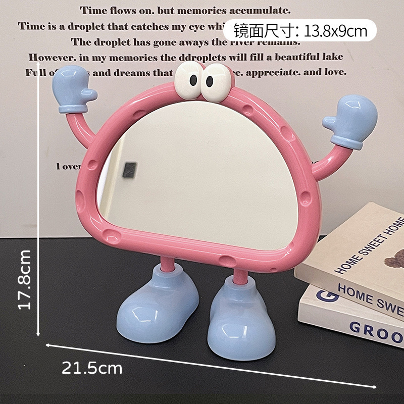 Espejo de maquillaje de escritorio de pie pequeño lindo dormitorio de escritorio doméstico dormitorio de maquillaje de maquillaje de alta definición espejo pequeño