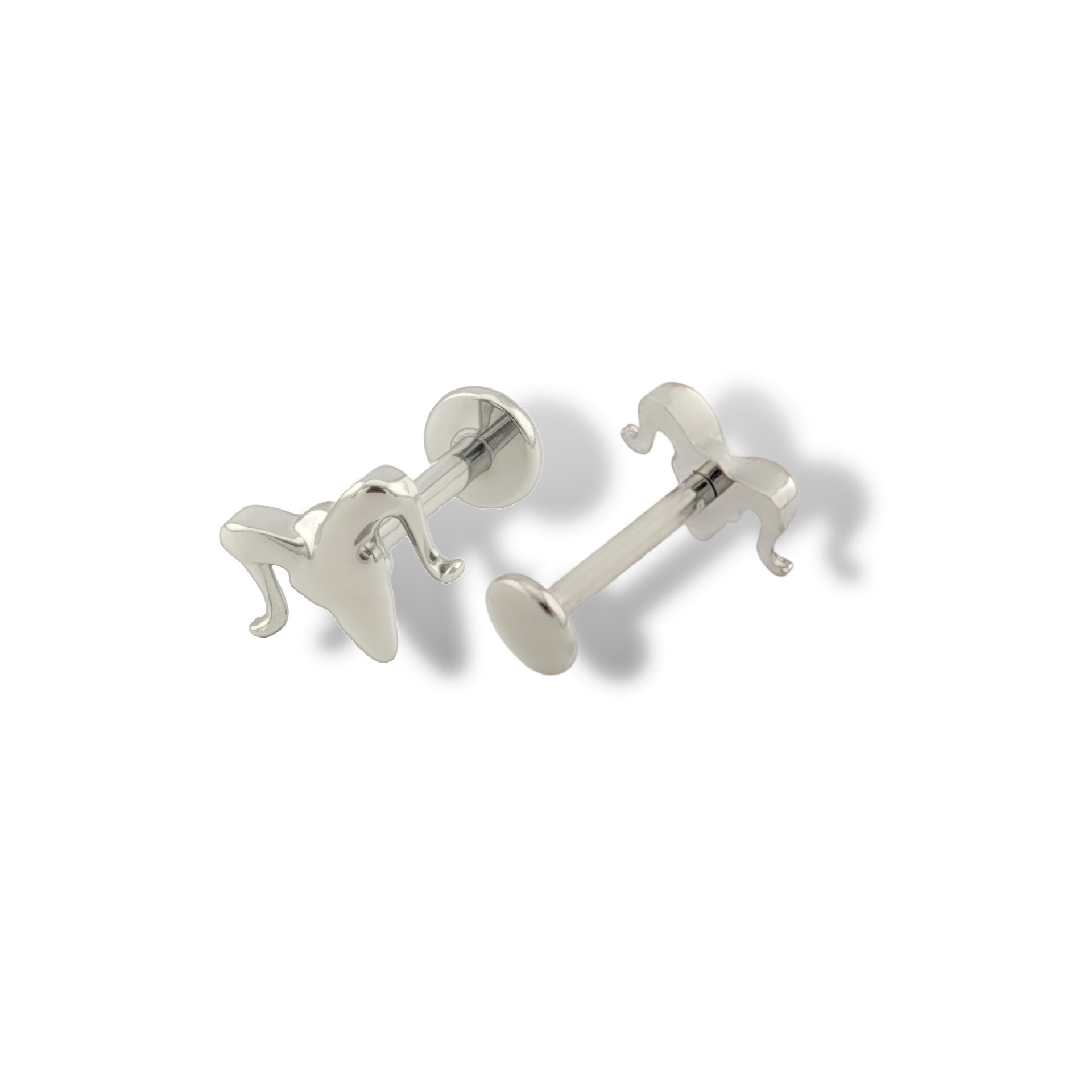 3d Bull Head Piercing Stud, Titanium Alloy Animal Earring_voghion.com
