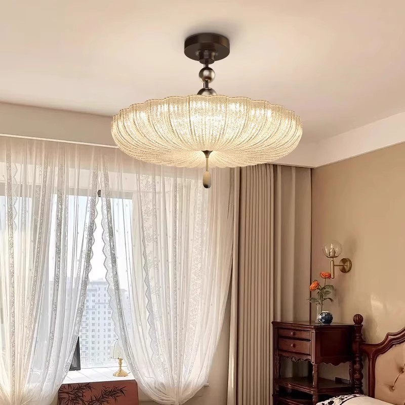 French Mid-Century Style Bedroom Lamp Ceiling Lamp New Song Dynasty Aesthetic French Retro Study Bedroom Dining Room Chandelier