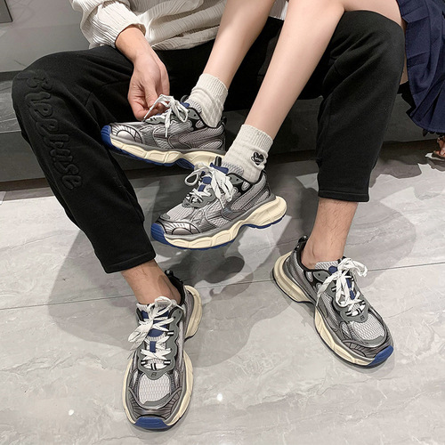 Luji couple Paris dad shoes for women 2024 new ins trendy thick-soled niche casual sports running shoes for men