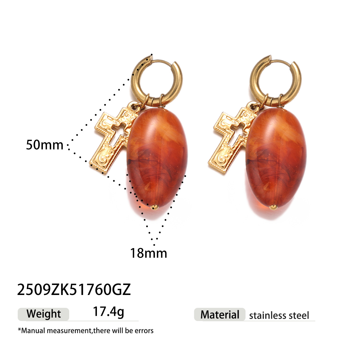 Taina europa y americana pernos de acero inoxidable lujoso ligero nicho acrílico universal pernos exagerados para mujeres no se desvanecen joyas de orejas