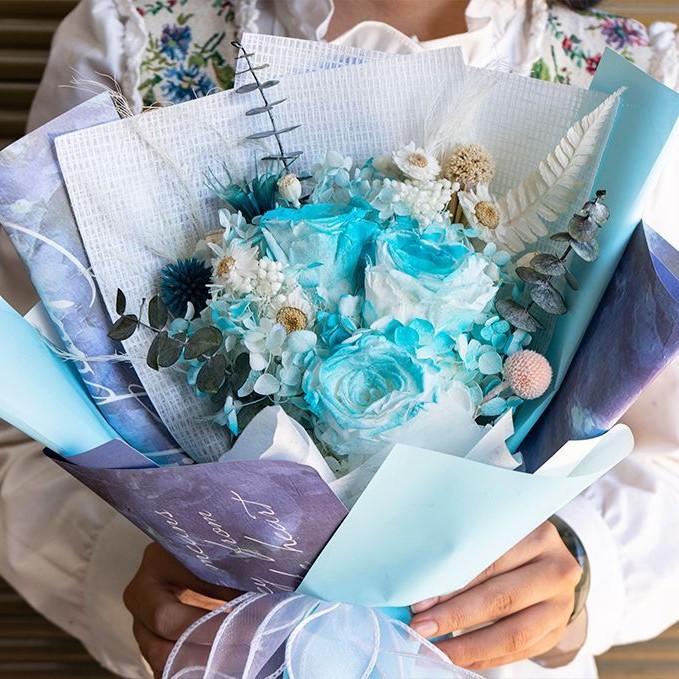Ramo de rosas preservadas, producto terminado, decoración, regalo de San Valentín para novia, regalo de cumpleaños de alta gama, ramo de flores preservadas hecho a mano