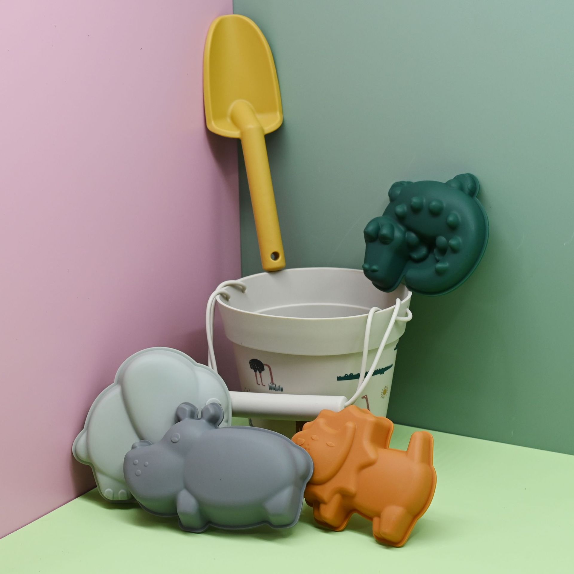 Juguetes de excavación de arena conjuntos de barril de playa de animales transfronterizos juguetes de verano en la playa pá para niños excavación de arena