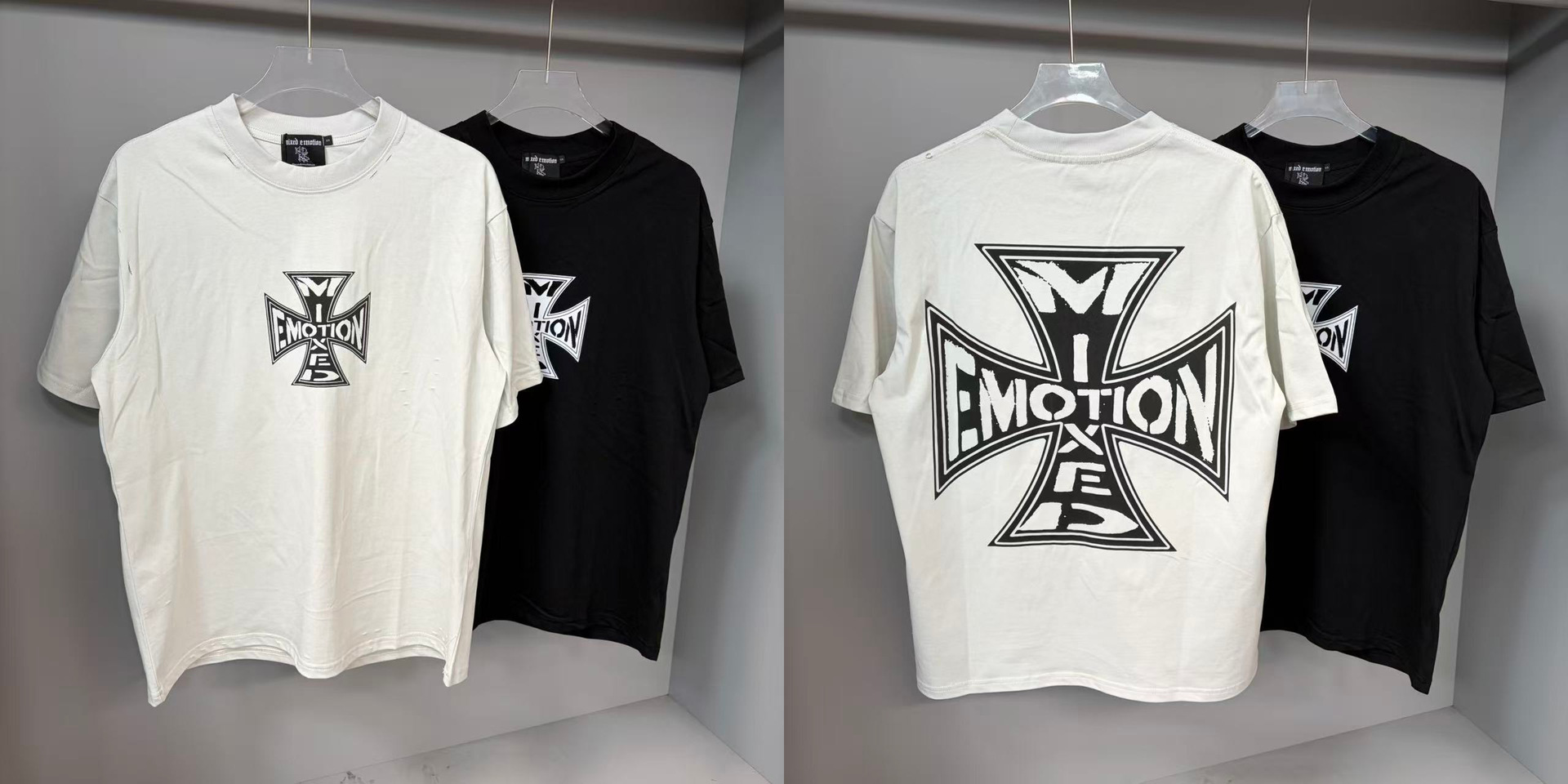 Transfronterizos MIXED EMOTION Ángel Impresión extraterrestre camiseta de hombre y mujer callejera de diamante de cuello redondo de manga corta