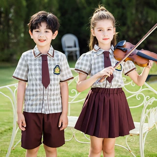 夏季男女童幼儿园园服小学生校服英伦风短袖儿童毕业照班服套装