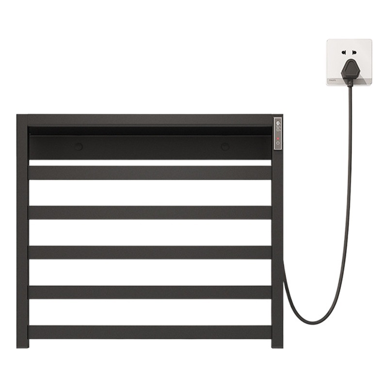 Toallero eléctrico calefactable de acero inoxidable para baño de casa y hotel, gris plomo, barra calefactora para toallas, secado, temporizador, inteligente.