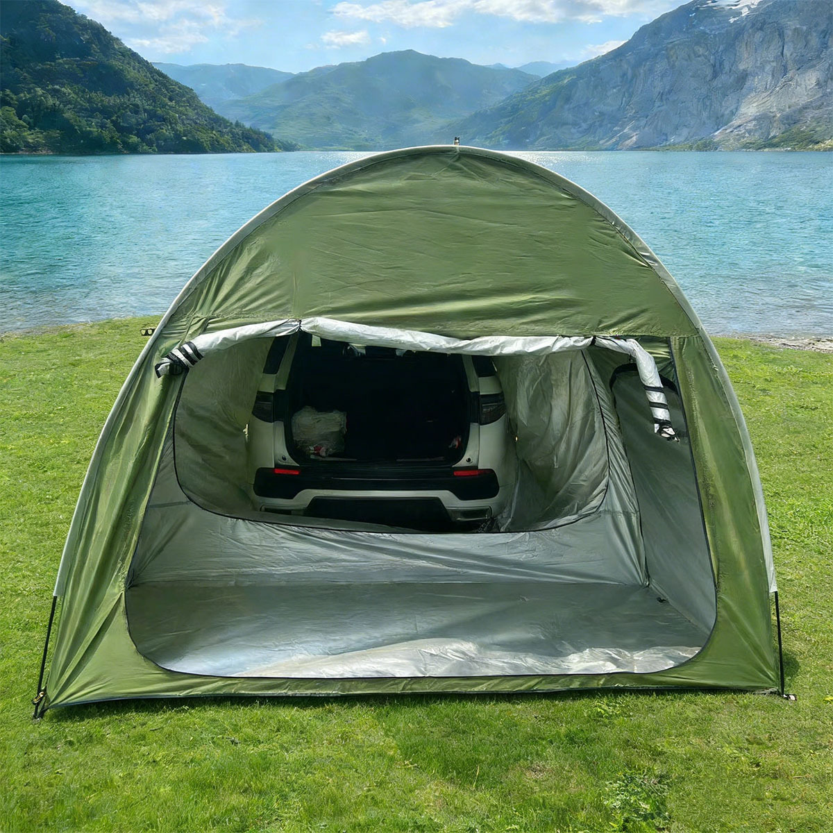 Upgraded Air-Conditioned Suv Tent, Outdoor Rear Car Tent, Sun-Proof and Rain-Proof Integrated Rear Car Tent, Car Cabin Tent