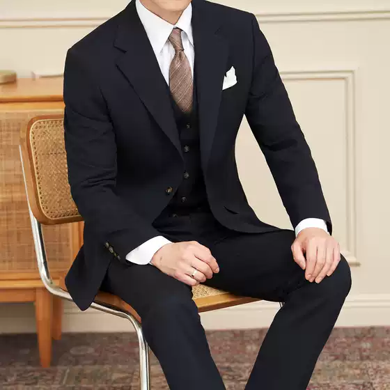 Premium Tailored Autumn/Winter Men's Casual Suit with Notch Lapel, Single-Breasted Two-Button Business Blazer Set