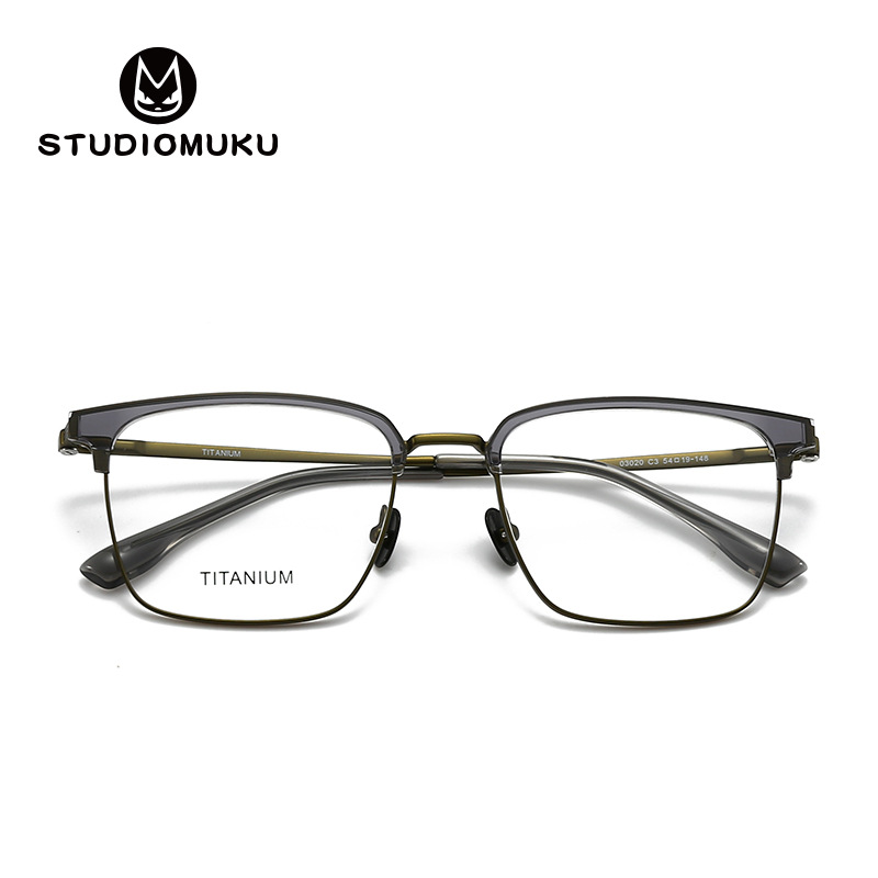STUDIOMUKU gafas de madera cool línea de gama alta marco de gafas de diseño de contraste estilo marco de gafas retro