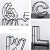 Creative metal decorations with letters, accessory, jewelry, English letters, simple and elegant design