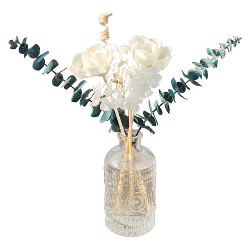 French embossed eternal flower flameless diffuser set, hotel home interior bathroom air freshener, gift set
