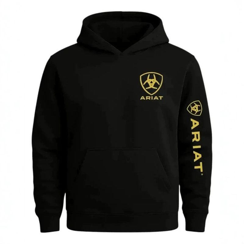 Cross-border cotton sweatshirt, ARAIT logo hooded sweatshirt, lined pullover, front pocket, ribbed hem, men's casual wear Cross-border cotton sweatshirt, ARAIT logo hooded sweatshirt, lined pullover, front pocket, ribbed hem, men's casual wear
