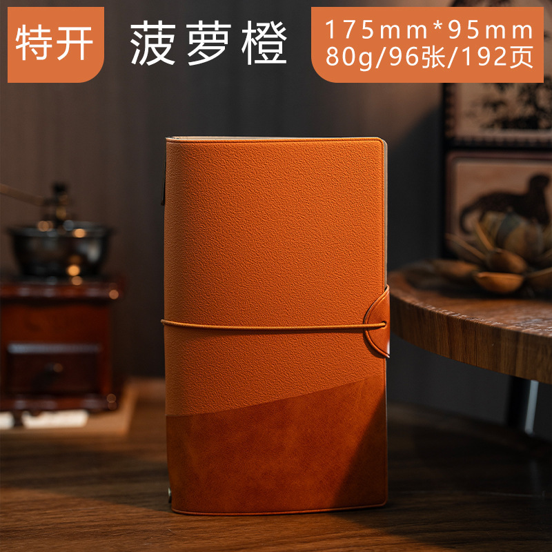 Cuaderno de mano de correa retro de alto valor en blanco sello de hoja de bolsillo cuaderno de comercio exterior DZa6