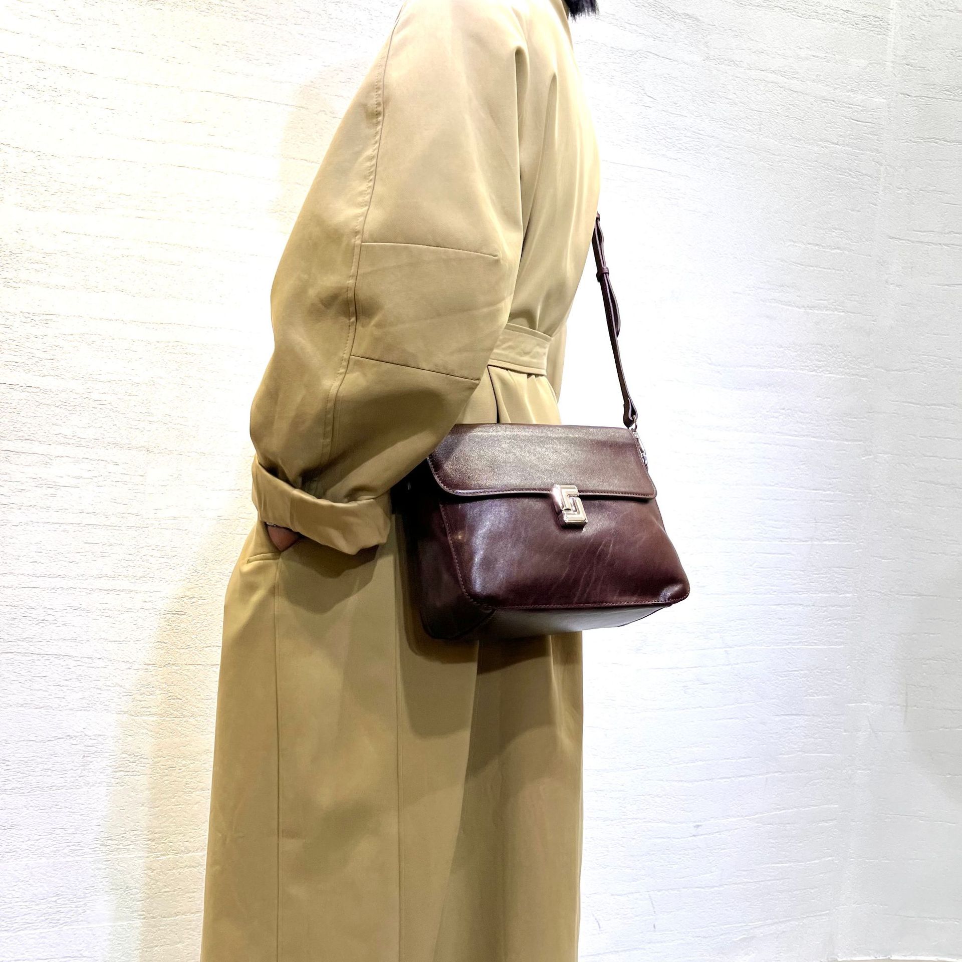 Genuine Leather Women's Bag Retro Top Grain Vegetable Tanned Cowhide Shoulder Crossbody Handbag 2-Way Tote Bag - Thumbnail 3