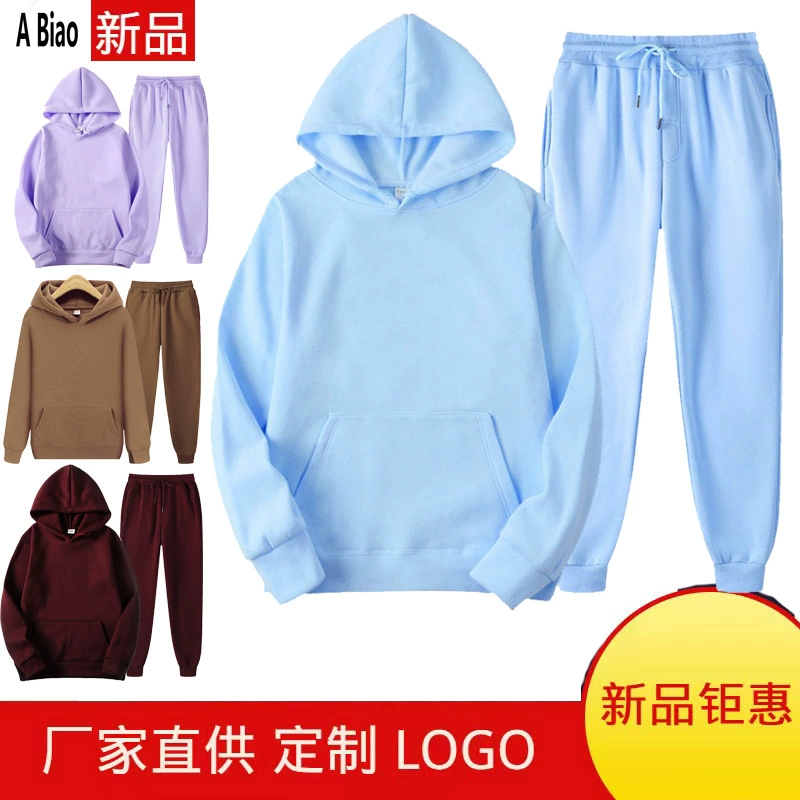 Мужские и женские толстовки и спортивные штаны с прямыми волосами Source Factory, европейский размер, 220 г, ткань на флисовой подкладке, поддержка небольших этикеток, вышивка и теплопередача P