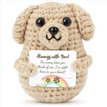 新品跨境亚马逊热销手工Crochet Positive dog  钩织毛线玩偶励志