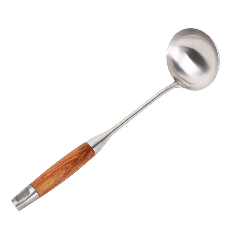 SPUCR SUPOHUA304 mango de madera de pera de acero inoxidable conjunto de utensilios de cocina hogar grueso aislamiento de hortalizas fritas fritas