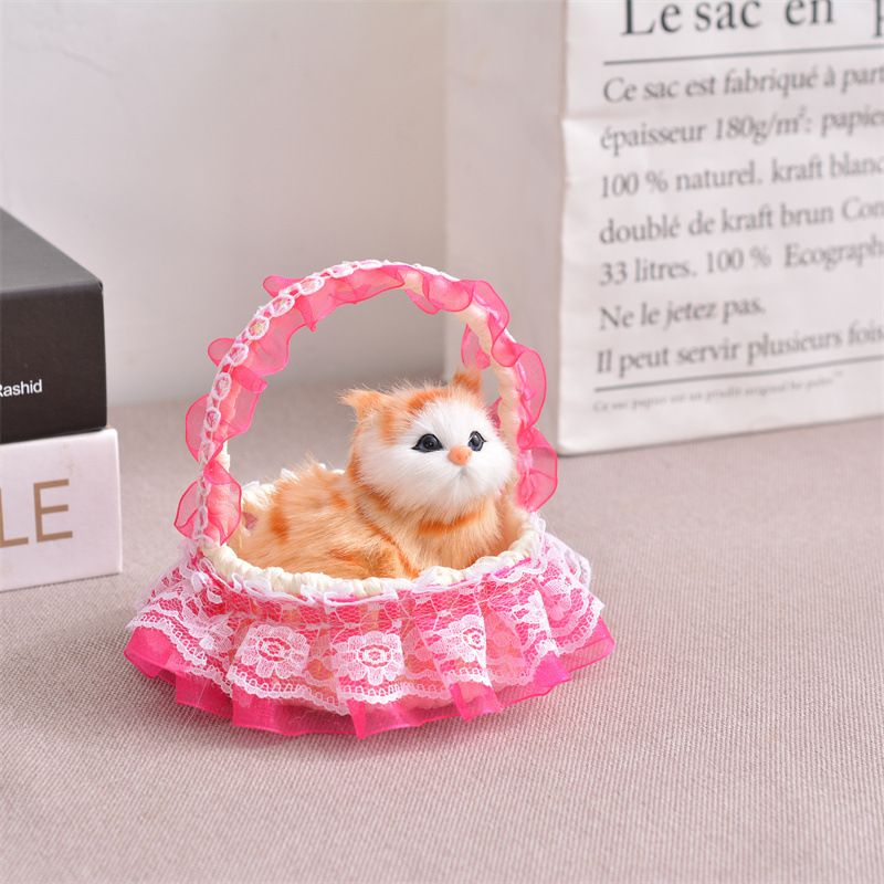 소리가있는 주황색 고양이 (무작위 대나무 바구니 보내기)