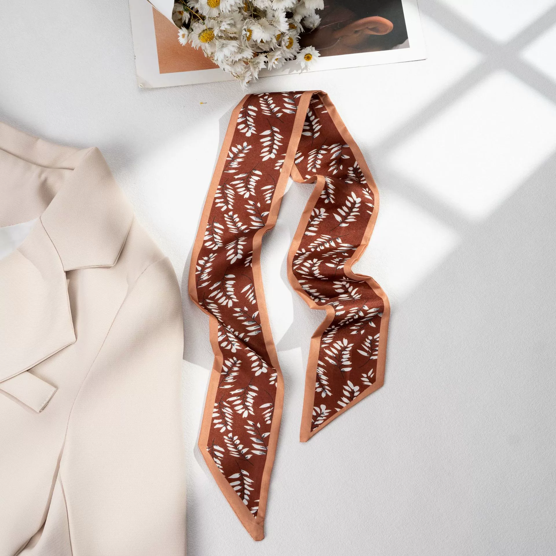Silk Scarf Hairband (Suhang) long streamer 89×3.8 cm, lightweight gift box option