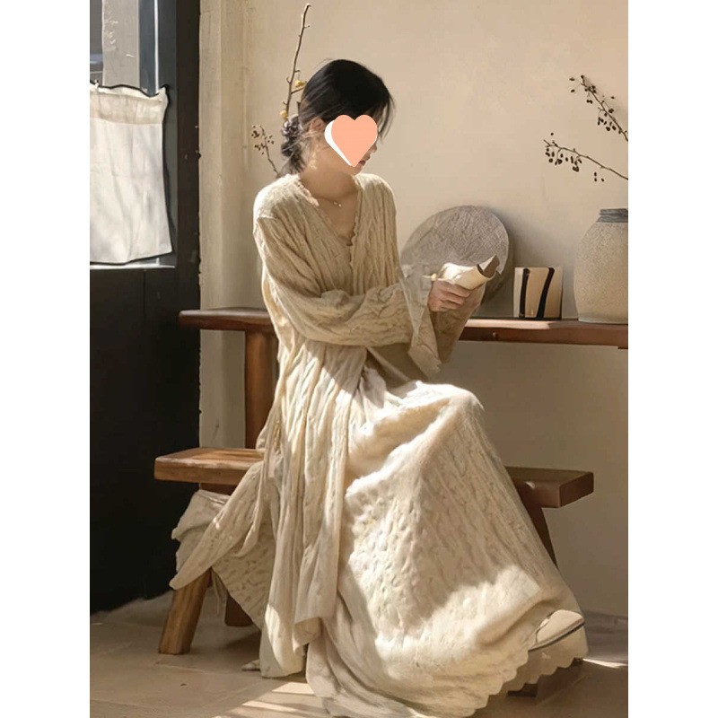 新中式风套装女2025春秋季新款高级感V领外套上|undefined