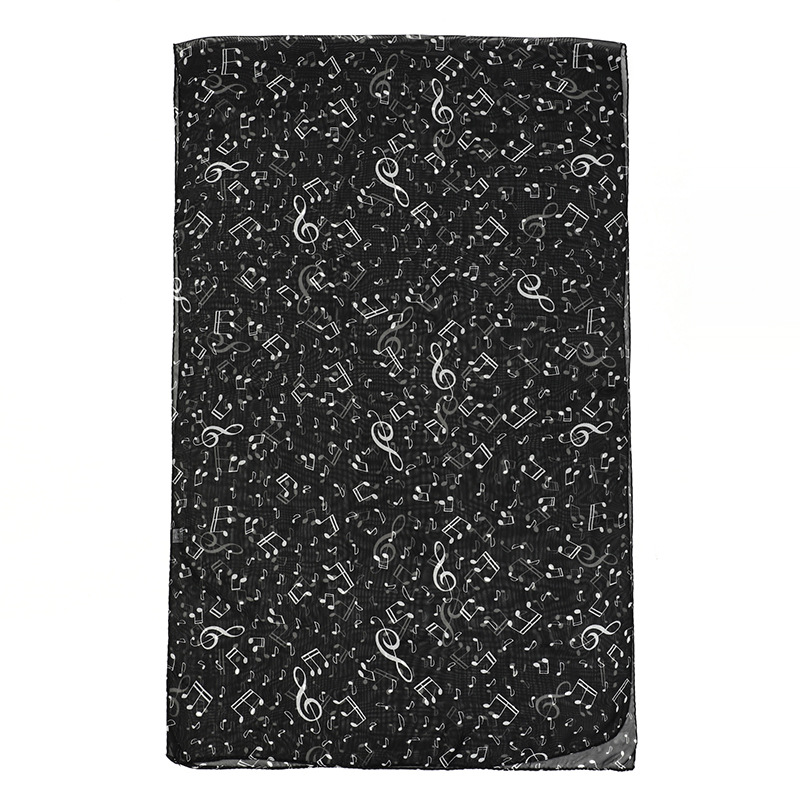 60g Weight Scarf Classification Daily Occasion Chiffon Material Color Block, Leopard, Notes Pattern All Seasons Season Women's Gender Elegant, Simple Style Style Women's Elegant Simple Style Color Block Leopard Notes Chiffon Scarf 22