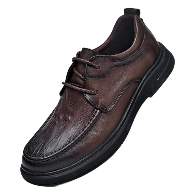 Zapatos de los hombres primavera 2024 primera capa de piel de vaca Deportes zapatos de cuero casual zapatos de cuero de los hombres de trabajo impermeable antideslizante inferior