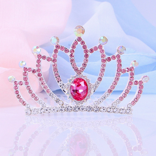 Children's Lovely Carnival Crown for Kids, Princess Birthday Party Accessory, Bridal Gift with Water Diamond Crown Hairpin
