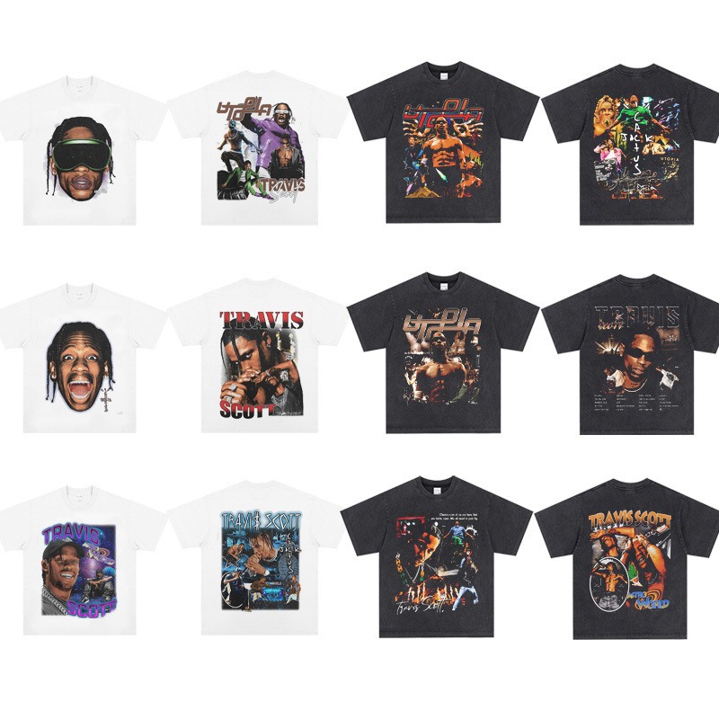 200g Fabric Cotton T Euro Code Travis Scott Travis Scott Euro American Rap