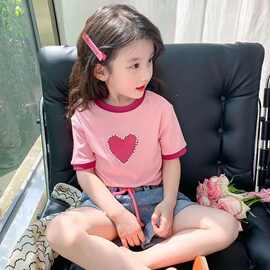 女童夏装T恤2025新款韩版洋气儿童短袖小女孩夏季体恤上衣潮