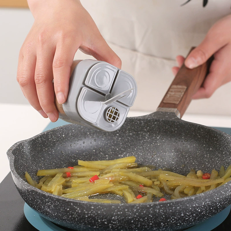 Kitchen home seasoning bottle plastic feasting tank combination set set seasoning tank multi -in -four -in -one flip sealing moistureproof