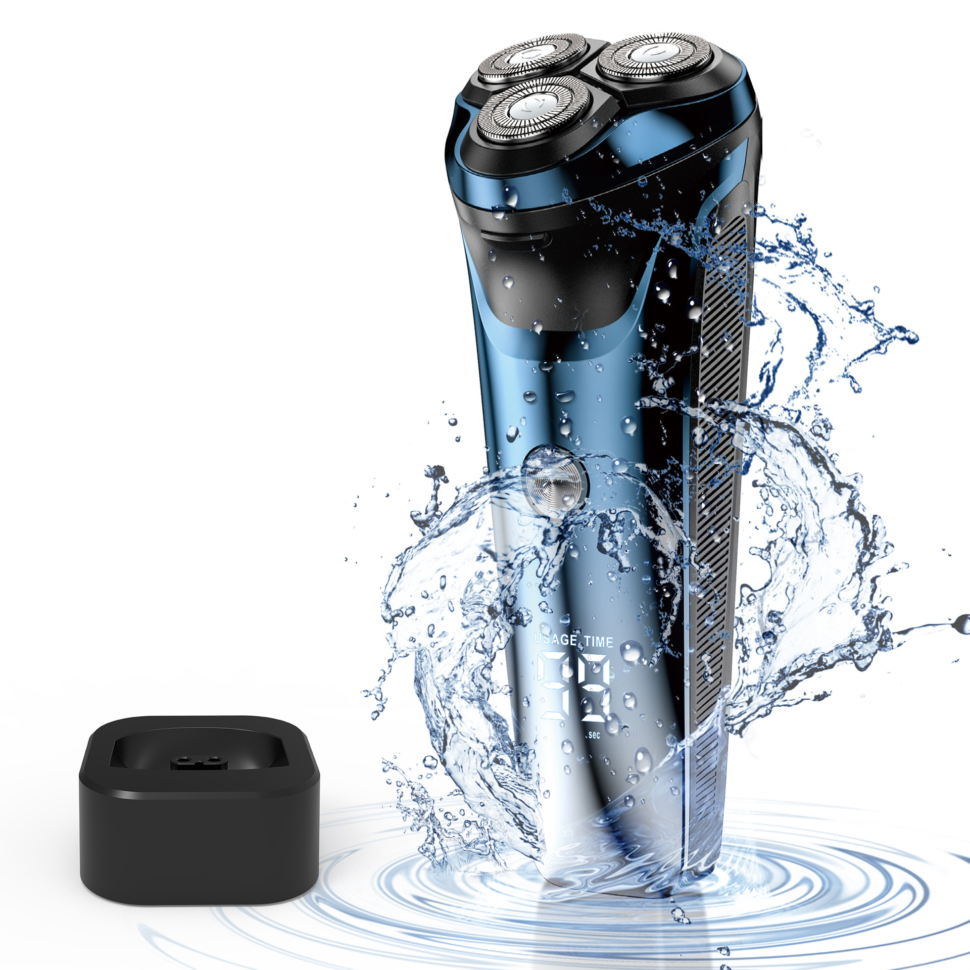 Pantalla digital LCD máquina de afeitar eléctrica batería de litio USB inteligente hombres de cuerpo completo lavado recargable maquinilla de afeitar transfronteriza