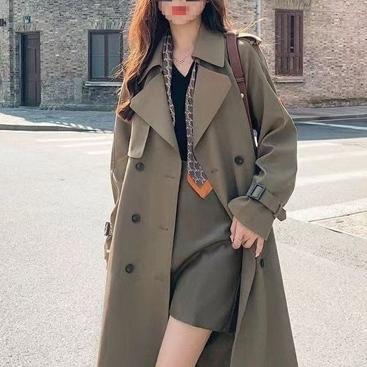 法式洋气风衣外套女2025垂感春秋收腰风衣女感中长款新款|undefined