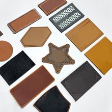 PL40定制PU皮标压印LOGO辅料定做服装箱包皮商标空白皮牌标签定做