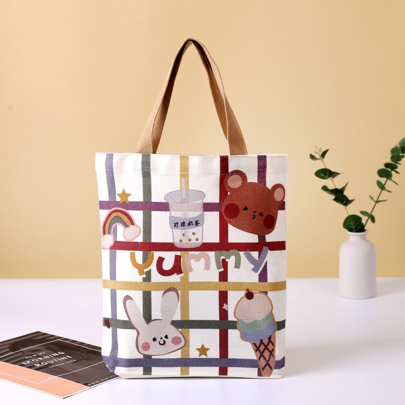 Bolsa de lona linda de dibujos animados bolsa de regalo portátil regalo de mano para niños regalo de cumpleaños regalo de un año de edad cubierta de la taza bolsa de lona