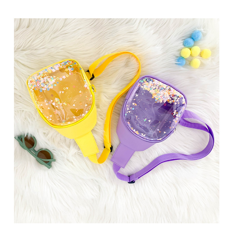 Enfants Petit Toutes Les Saisons Nylon Couleur Unie Mignon Carré Fermeture Éclair Sac Banane display picture 16