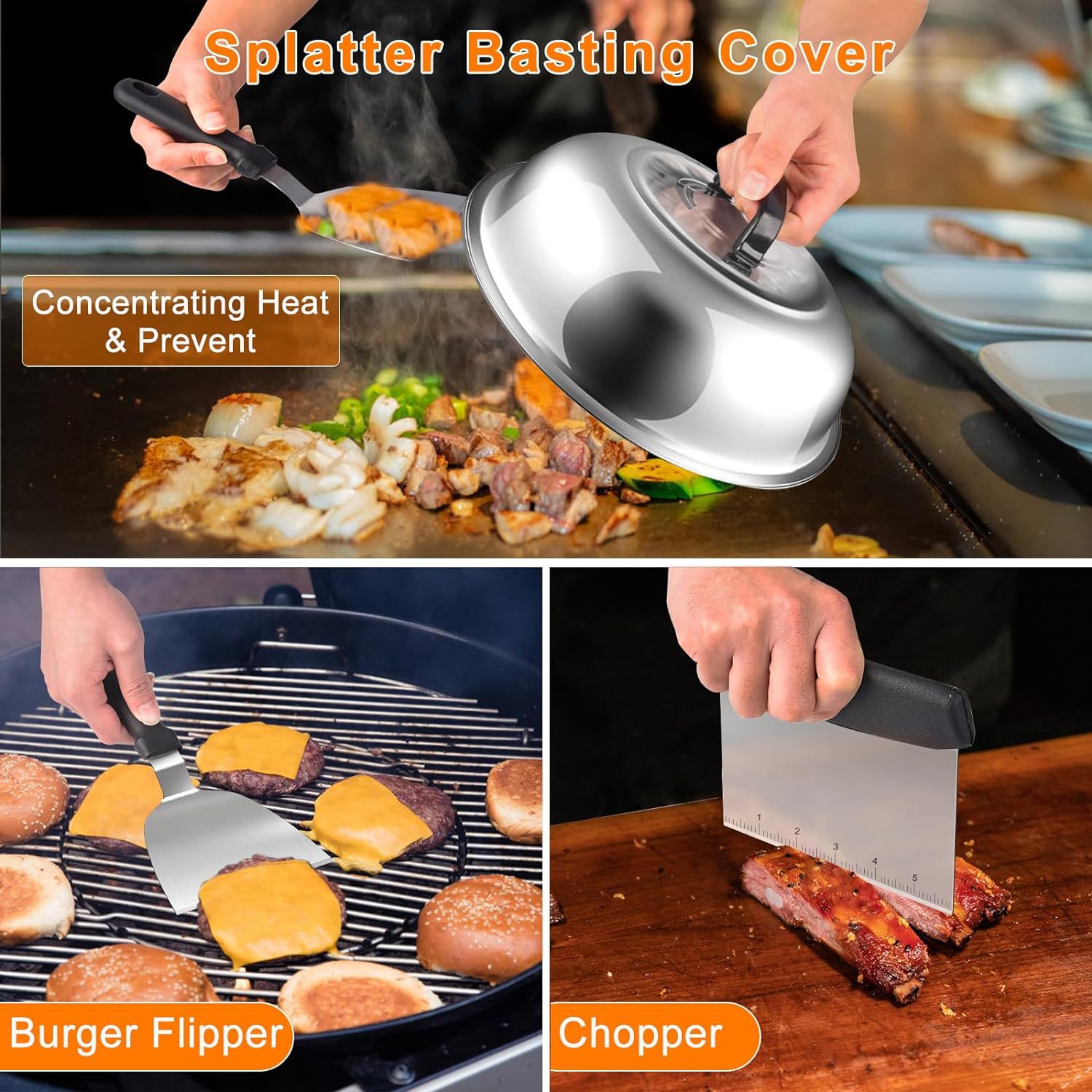 Amazon Hot Sale Grill Grill Set completo de herramientas de barbacoa de acero inoxidable BBQ Set de barbecue